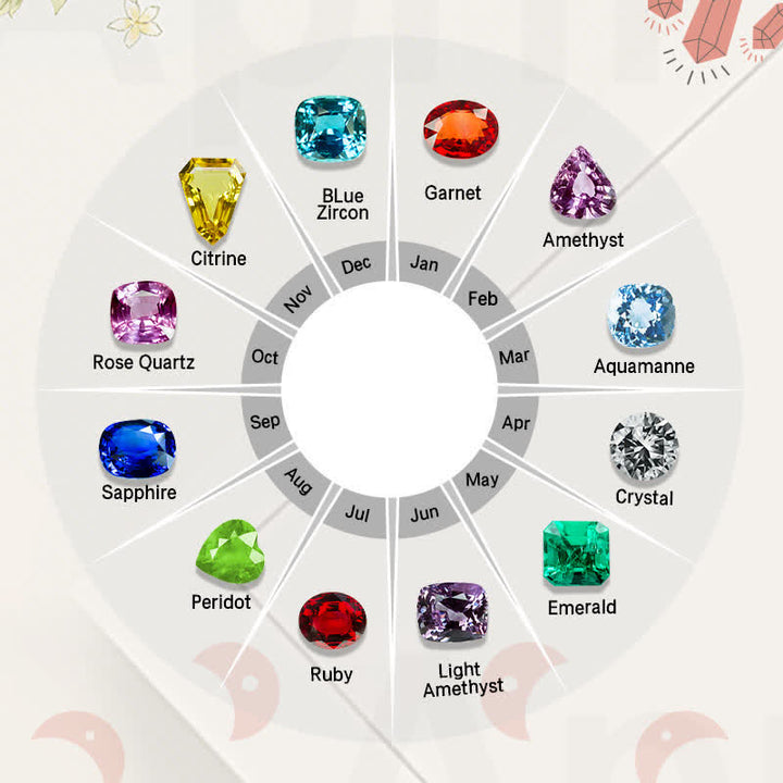 Juego de anillos de 3 piezas con piedra natal y circonita de regalo personalizado de Olivenorma
