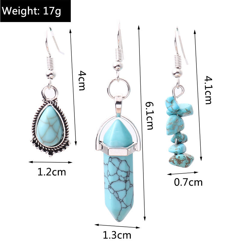 Conjunto de collar multicapa con pendientes y turquesa de Olivenorma