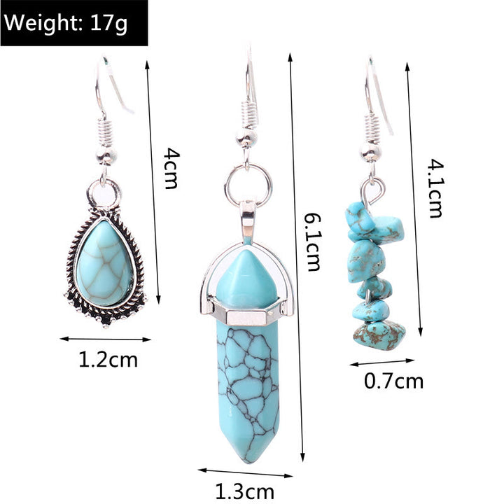 Conjunto de collar multicapa con pendientes y turquesa de Olivenorma