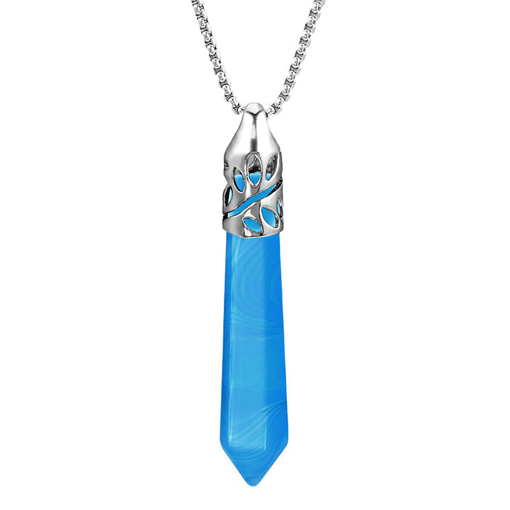 Collar de piedras preciosas protectoras con forma de bala de cristal