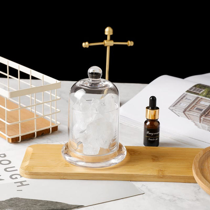 Lámpara de aromaterapia de cristal transparente sin llama con difusor de piedra Olivenorma