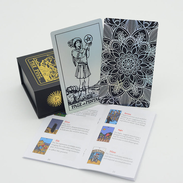 Baraja de tarot con láser brillante y lámina dorada bronceadora de Olivenorma