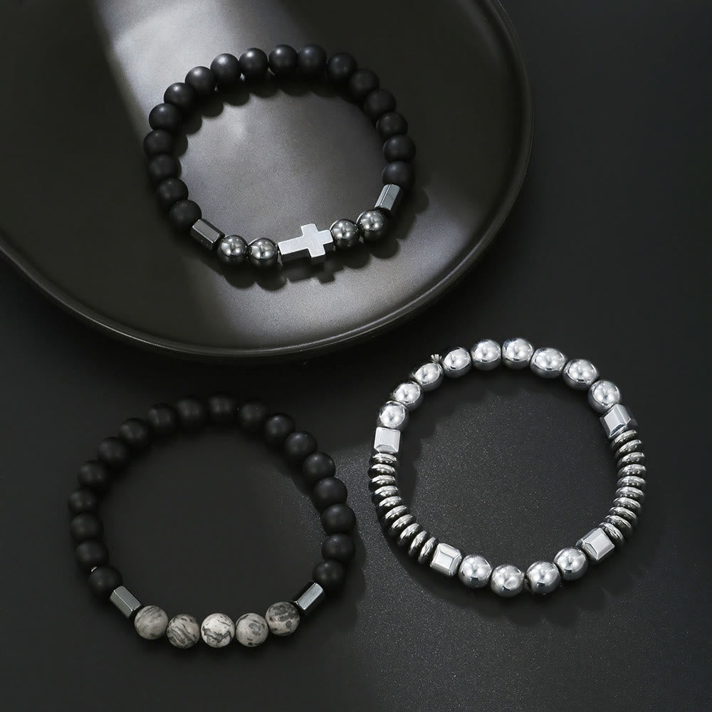 Pulsera con piedras preciosas apilables para hombre de Olivenorma