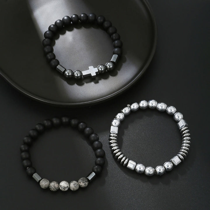 Pulsera con piedras preciosas apilables para hombre de Olivenorma