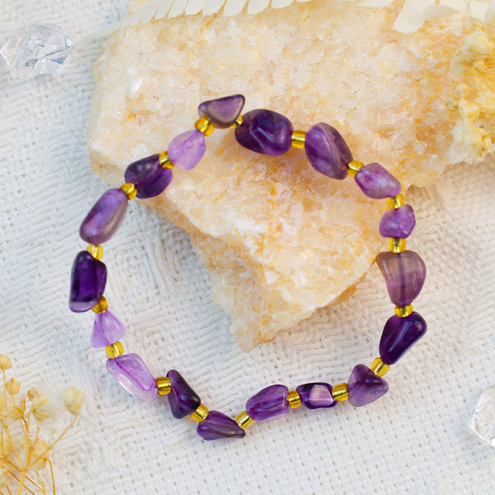 Pulsera de grava de cristal irregular hecha a mano de Olivenorma