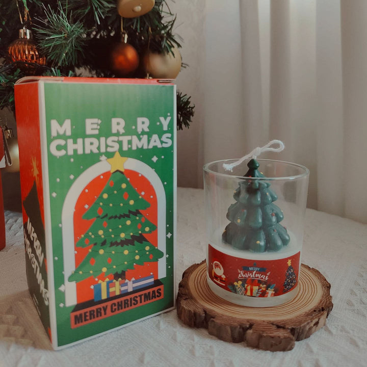 Vela navideña con forma de alce, muñeco de nieve y Papá Noel de Olivenorma 