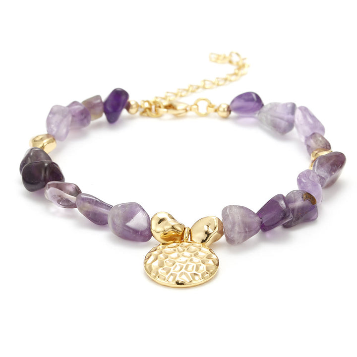 Pulsera de cobre de 18 quilates con piedra natural multicolor irregular de Olivenorma