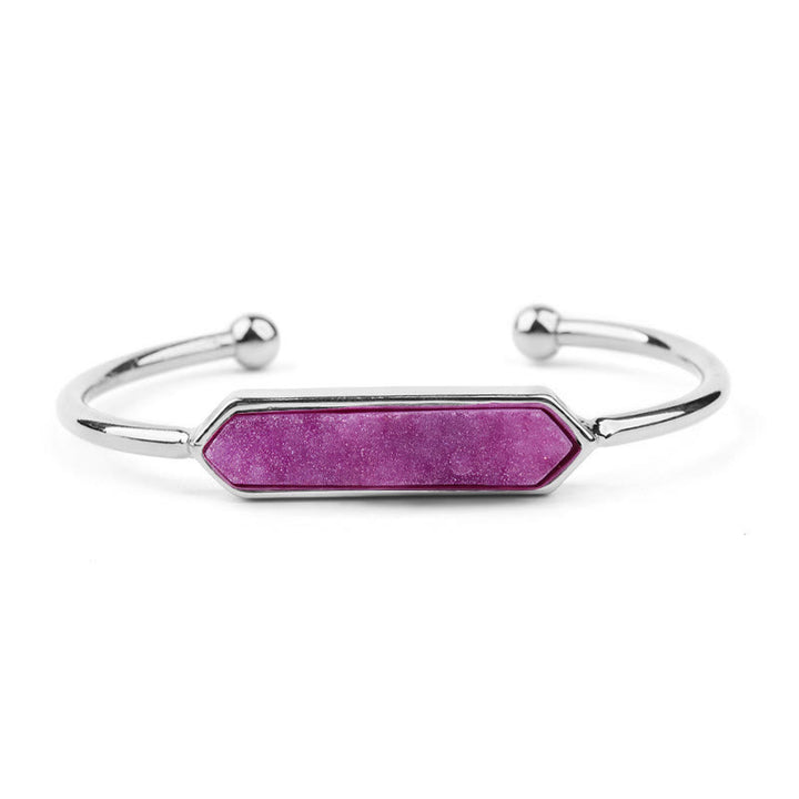 Pulsera de cobre y metal con cristales naturales de Olivenorma