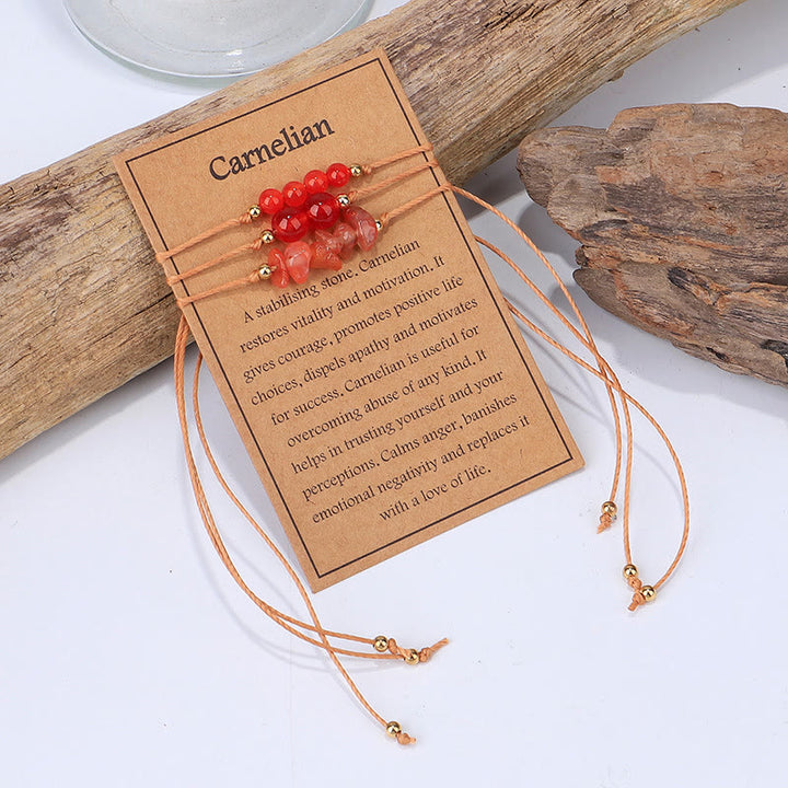 Juego de pulseras trenzadas con cuentas de grava de Olivenorma