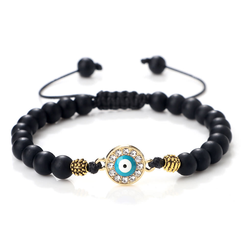 Pulsera de cuentas de circonita de piedra natural de 6 mm de Olivenorma 