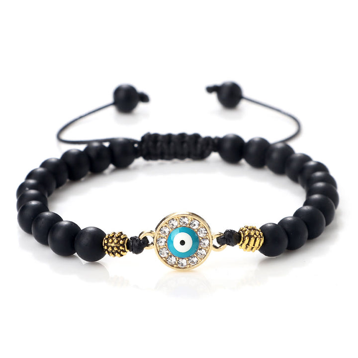Pulsera de cuentas de circonita de piedra natural de 6 mm de Olivenorma 
