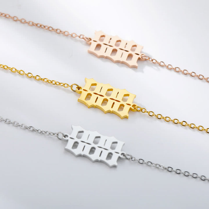 Pulsera de tobillo espiritual con números de ángel
