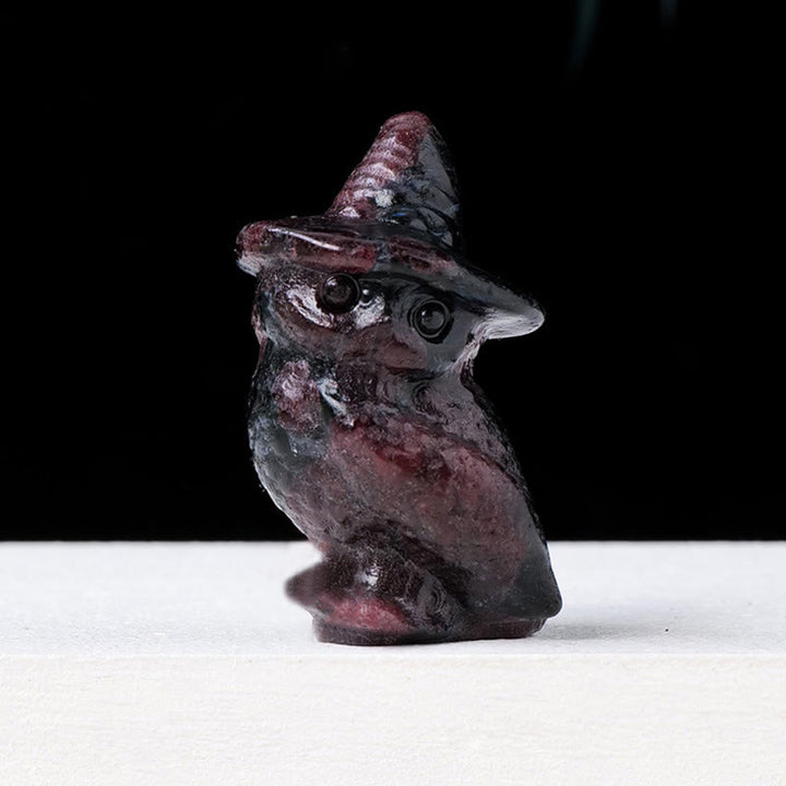 Adorno con piedras preciosas talladas en forma de búho de cristal para Halloween de Olivenorma 