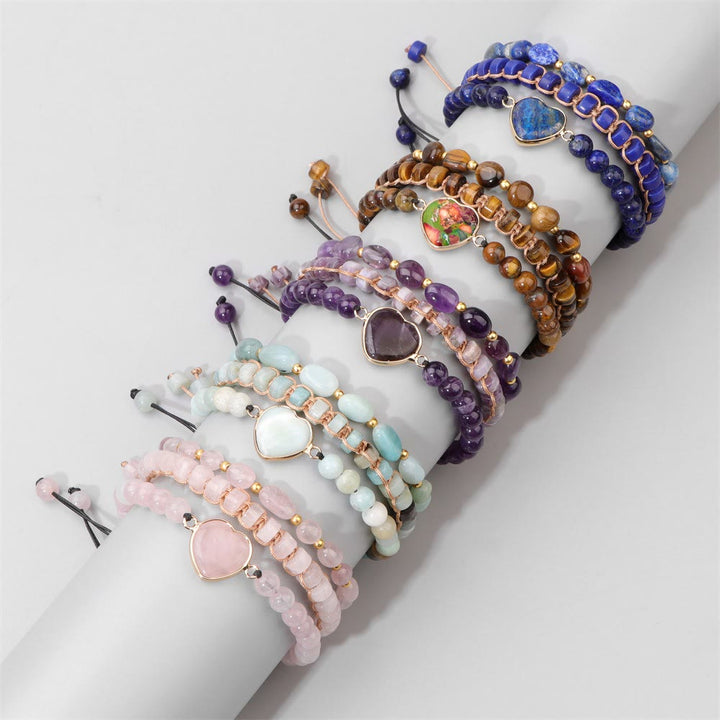 Pulsera con colgante en forma de corazón trenzado de cuerda hecha a mano de Olivenorma