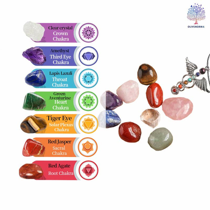 Juego de piedras preciosas de cristal pulidas para meditación irregular natural de Olivenorma