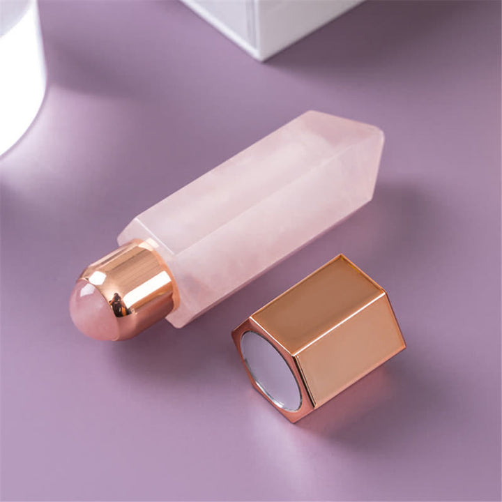 Varitas de cristal con aceite esencial energético de cuarzo rosa de olivenorma