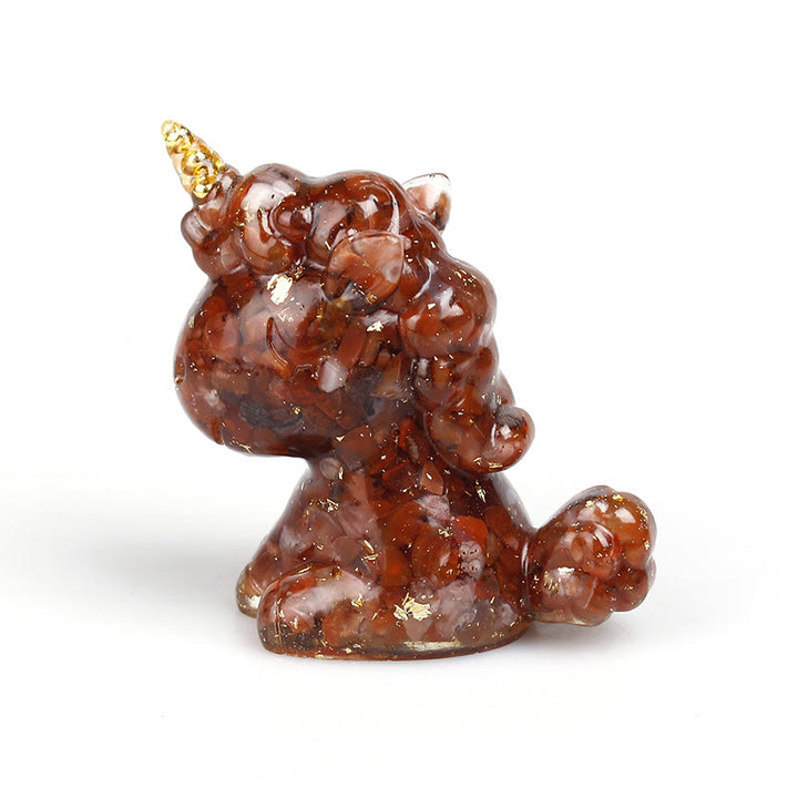 Decoración con piedras preciosas de unicornio de cristal de Olivenorma
