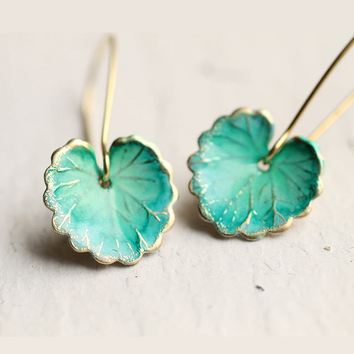 Pendientes de hojas de turquesa de Olivenorma 