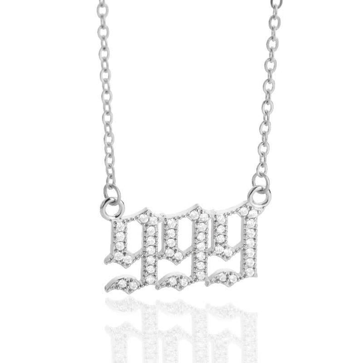 Collar con número de ángel y circonita de Olivenorma