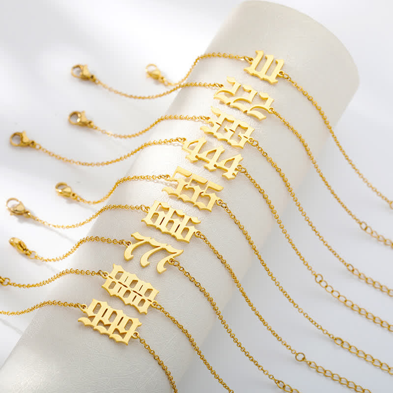 Pulsera de tobillo espiritual con números de ángel