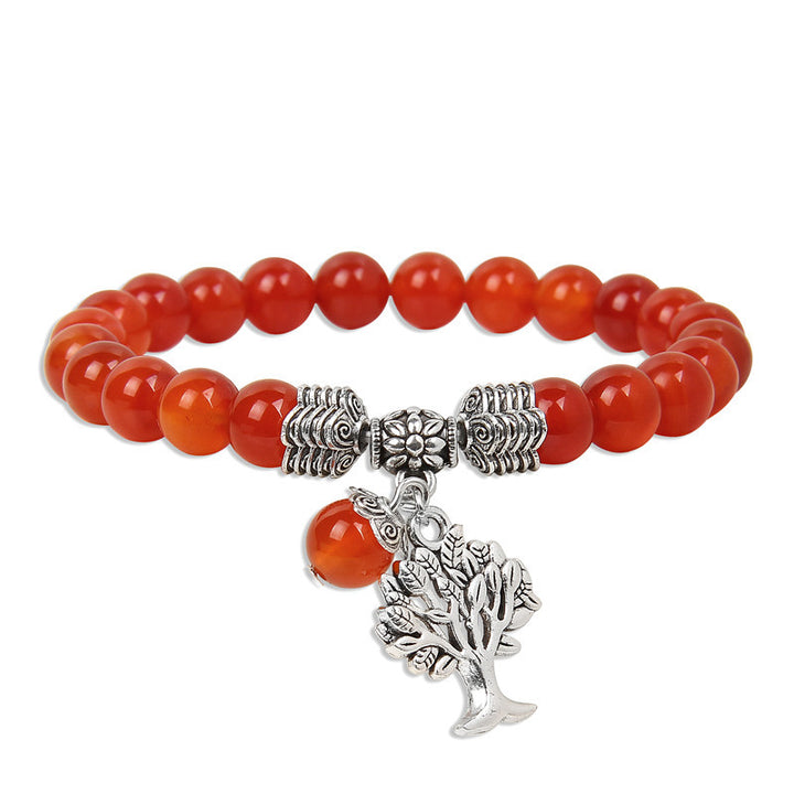 Pulsera de árbol de la vida de cristal natural