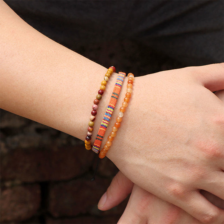 Conjunto de pulseras de cristal turquesa de Bohemia África de Olivenorma