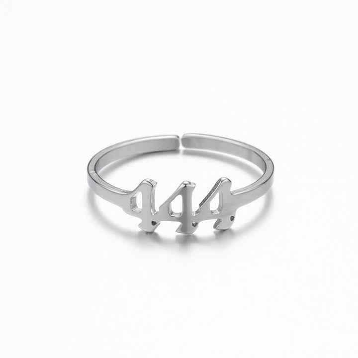 Anillo de la suerte minimalista con número angelical