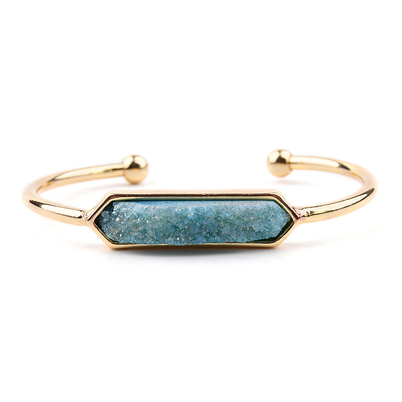 Pulsera de cobre y metal con cristales naturales de Olivenorma