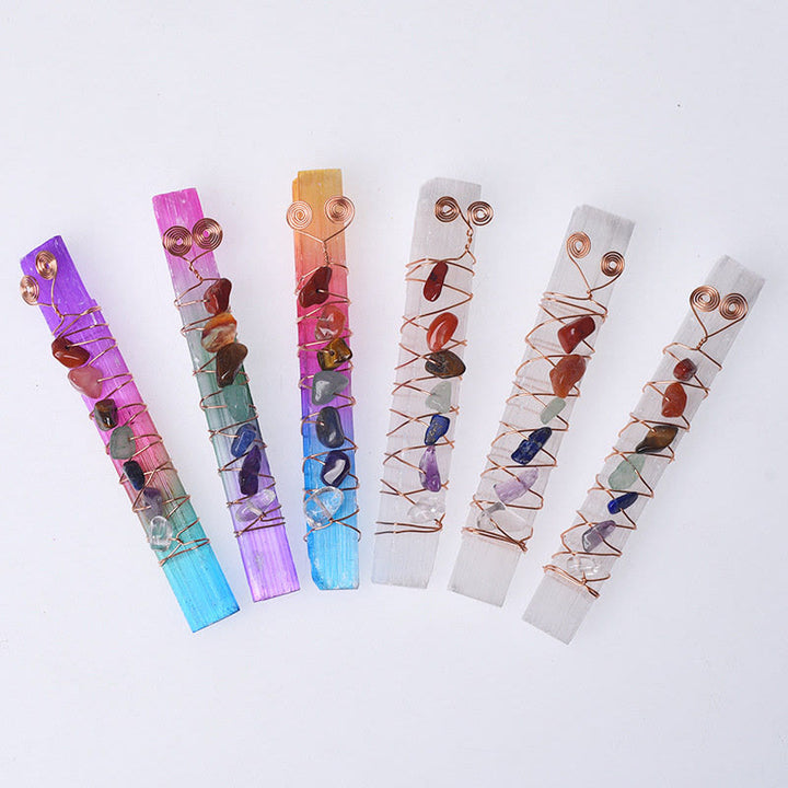 Varitas de cristal de yeso marroquíes para chakras de Olivenorma