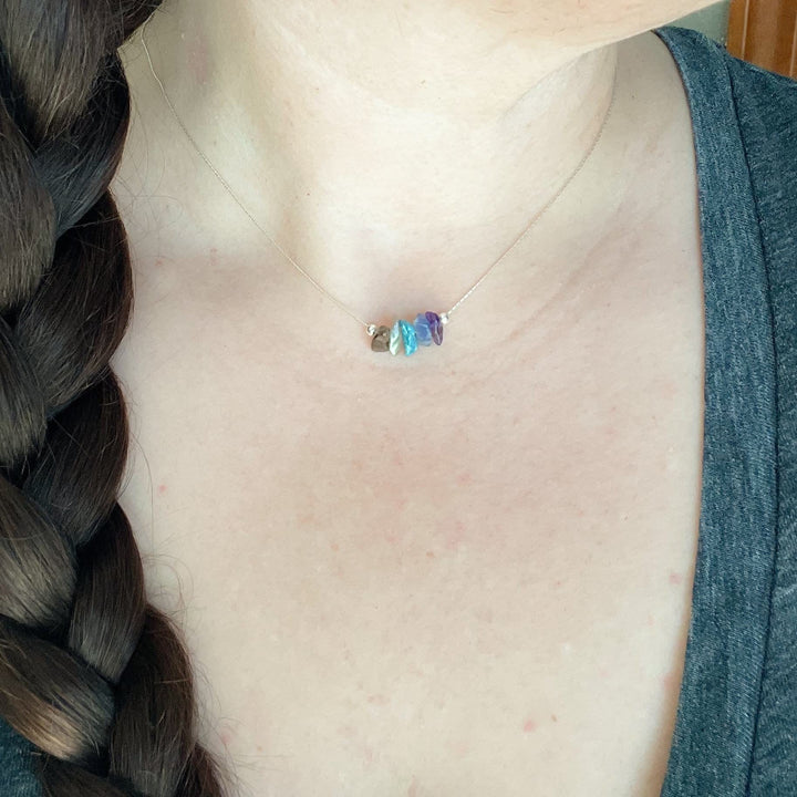 Gargantilla con signo del zodiaco de piedra natural Olivenorma