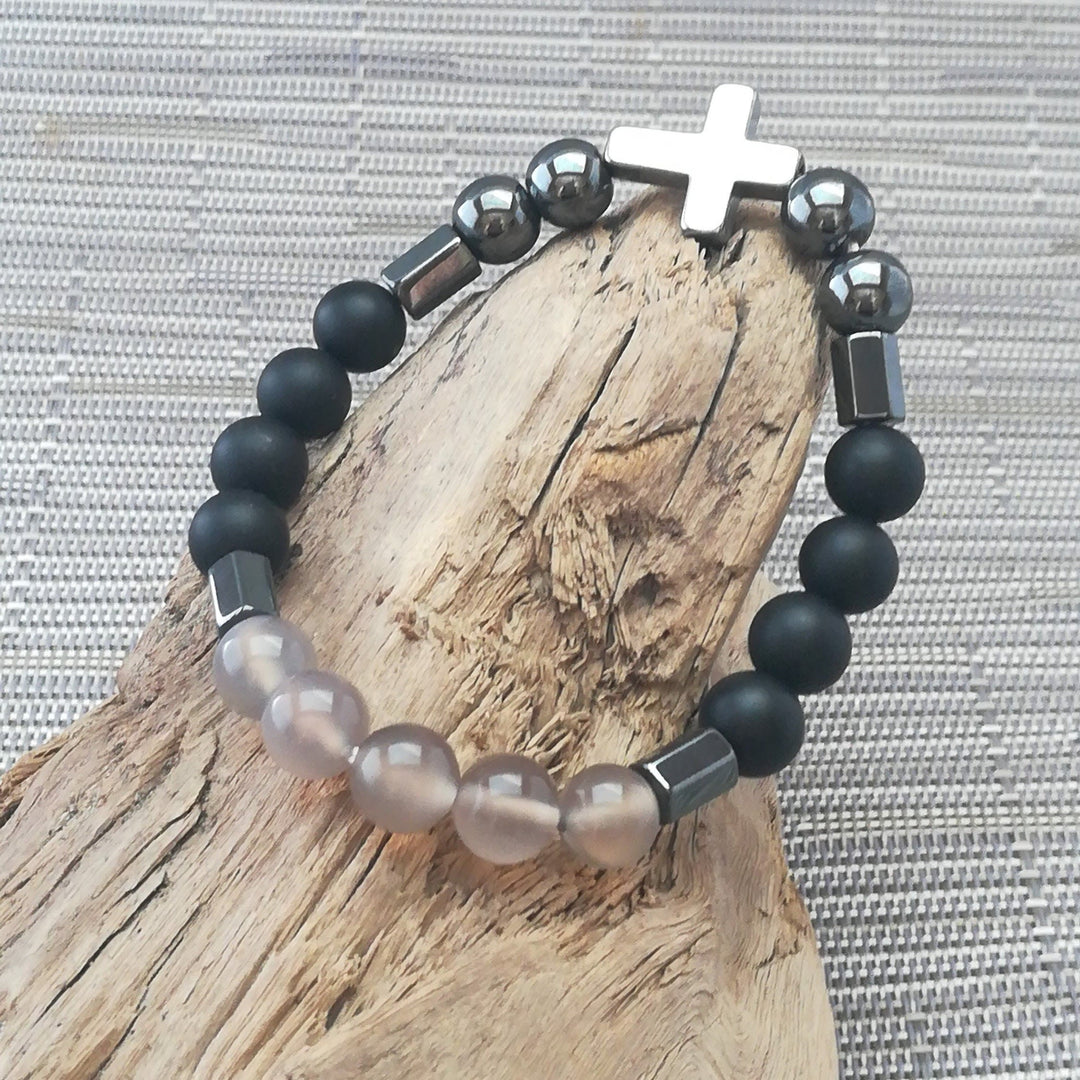 Pulsera con piedras preciosas apilables para hombre de Olivenorma