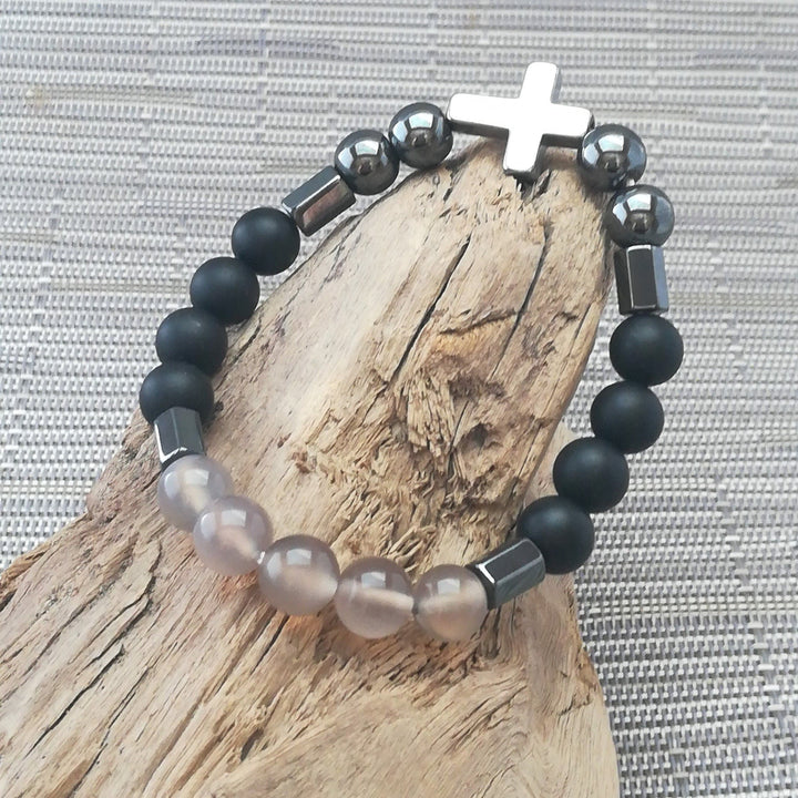 Pulsera con piedras preciosas apilables para hombre de Olivenorma