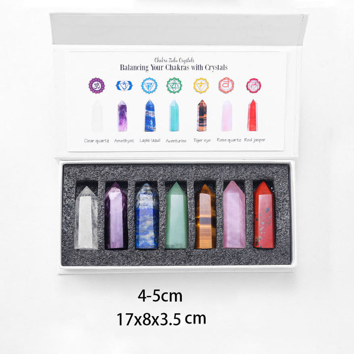 Juego de varitas de cristal decorativas con piedras crudas para chakras de Olivenorma