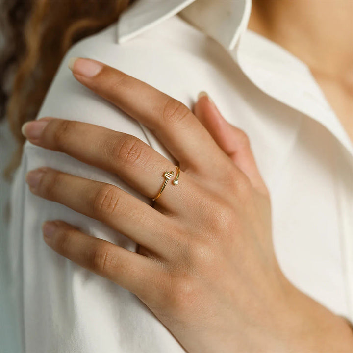 Anillo con piedra de nacimiento del zodíaco Olivenorma