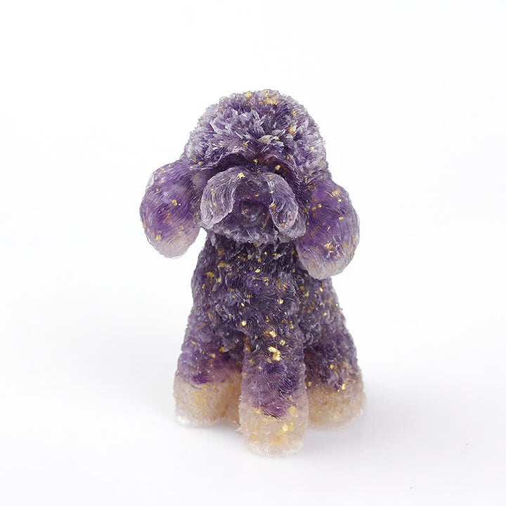 Adorno con piedras preciosas de caniche de cristal natural de Olivenorma