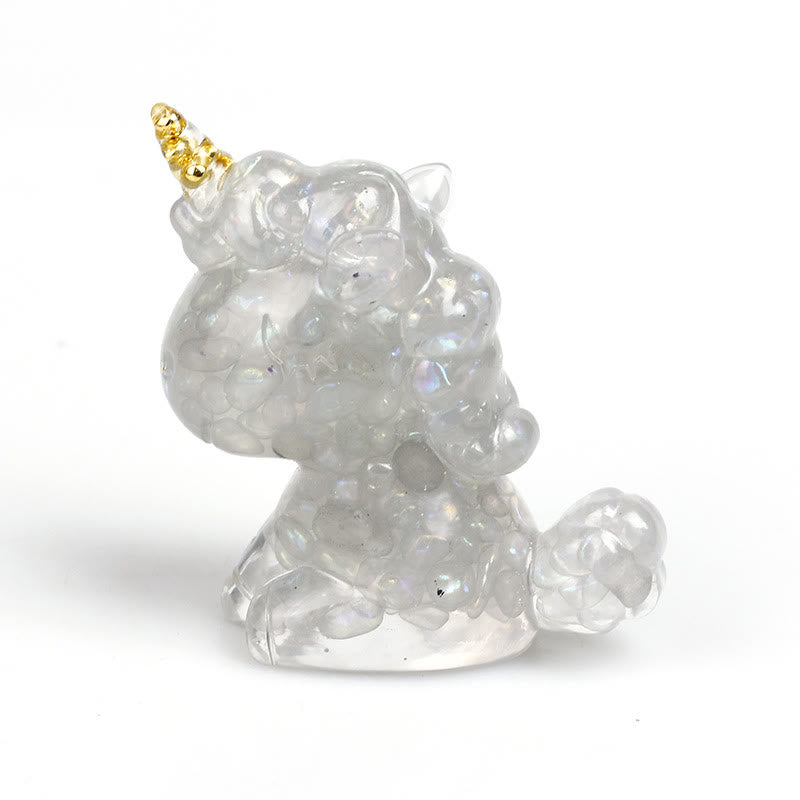 Decoración con piedras preciosas de unicornio de cristal de Olivenorma