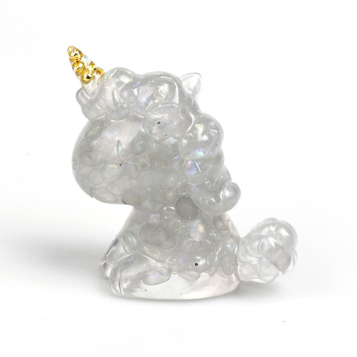 Decoración con piedras preciosas de unicornio de cristal de Olivenorma