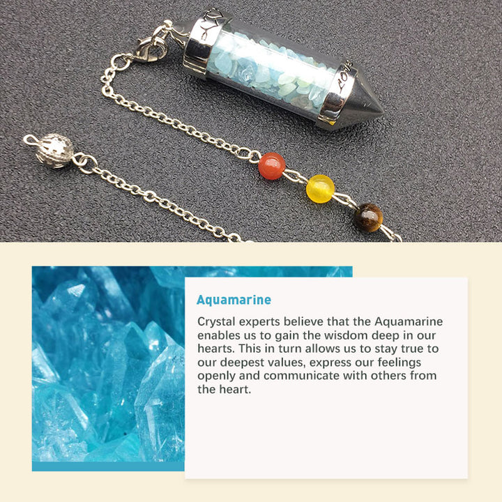 Péndulo de meditación de cristal de colores para los chakras