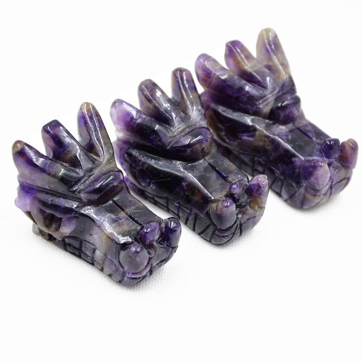 Cabeza de dragón de cristal de Olivenorma, artesanía con gemas, decoración con piedras preciosas