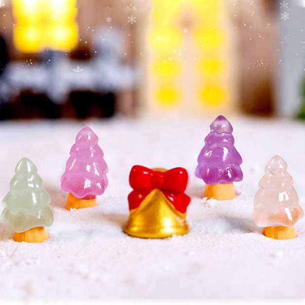 Olivenorma - 5 miniesculturas de cristal para árbol de Navidad, decoración con piedras preciosas