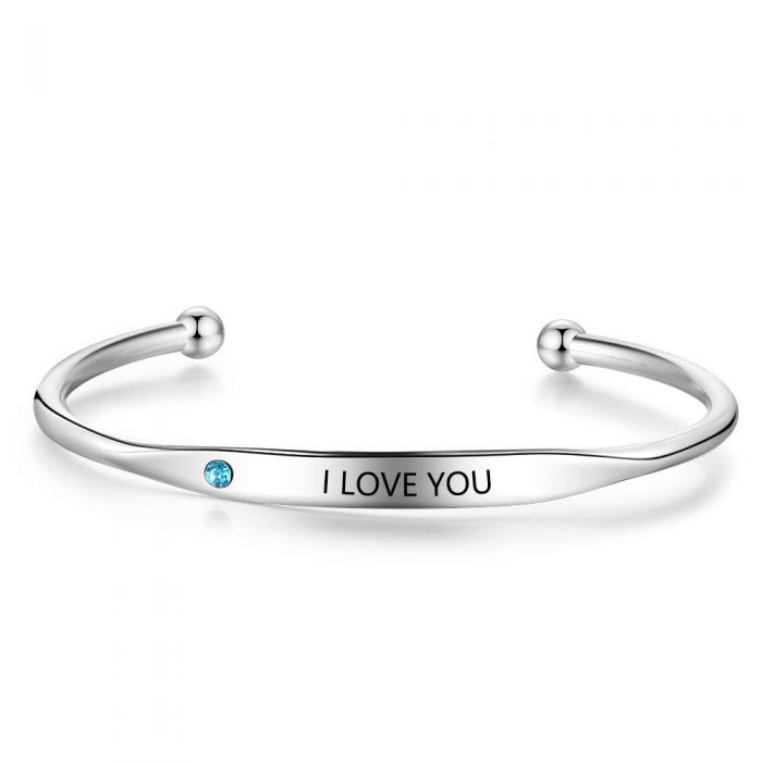 Pulsera personalizada con grabado de piedra natal de Olivenorma
