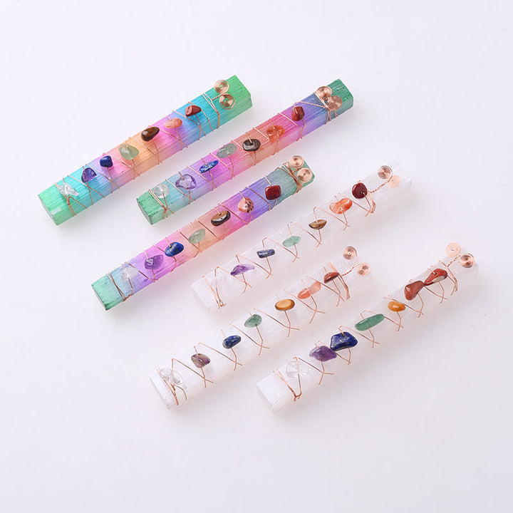 Varitas de cristal de yeso marroquíes para chakras de Olivenorma