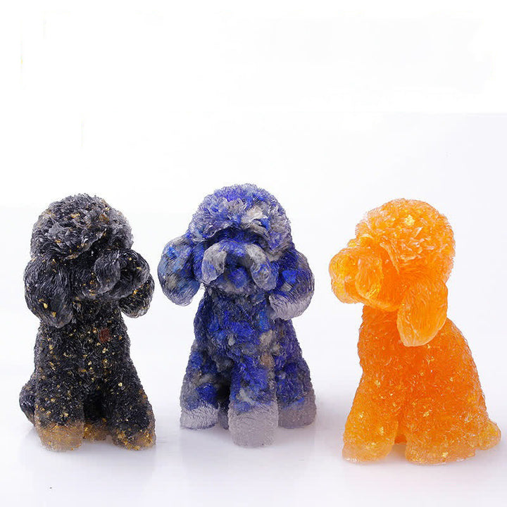 Adorno con piedras preciosas de caniche de cristal natural de Olivenorma