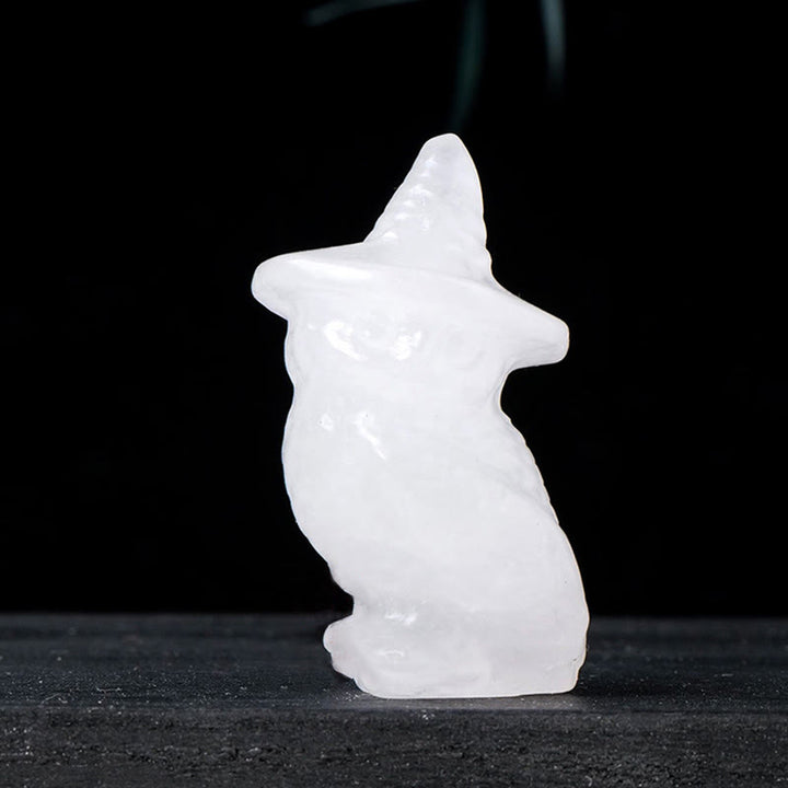 Adorno con piedras preciosas talladas en forma de búho de cristal para Halloween de Olivenorma 