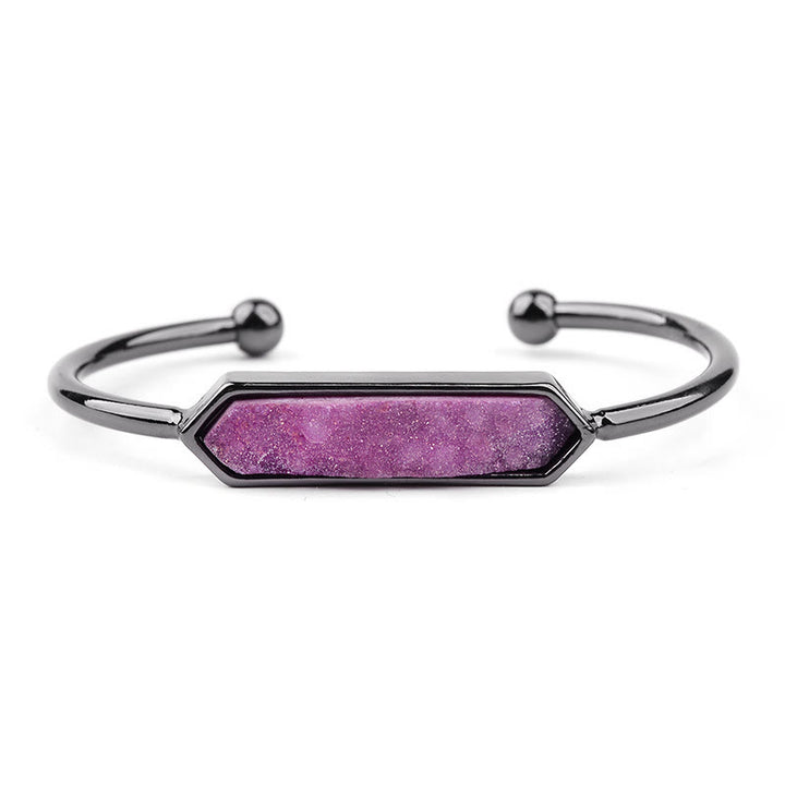 Pulsera de cobre y metal con cristales naturales de Olivenorma
