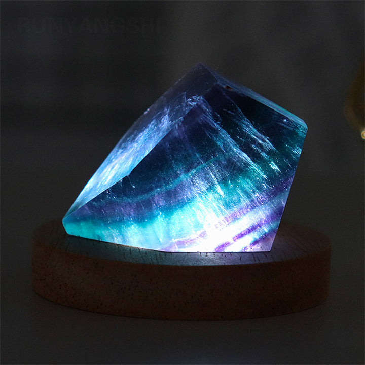 Lámpara de cristal irregular de fluorita de Olivenorma decorativa 