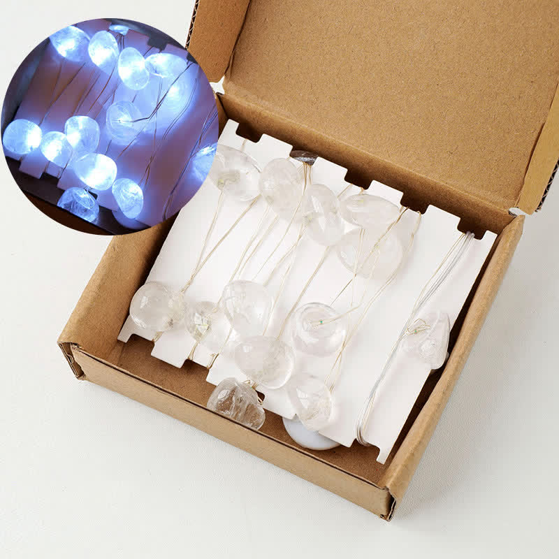 Lámpara de piedras pulidas de cristal natural de Olivenorma para decoración de ambientes navideños