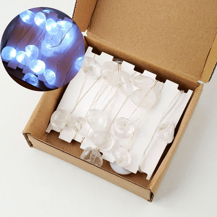Lámpara de piedras pulidas de cristal natural de Olivenorma para decoración de ambientes navideños
