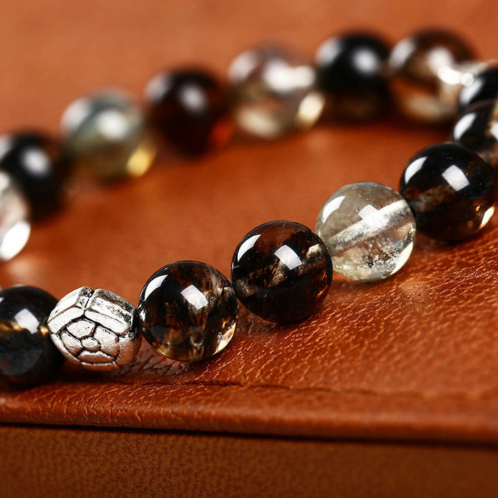 Pulsera con simbolo de cruz de piedra natural