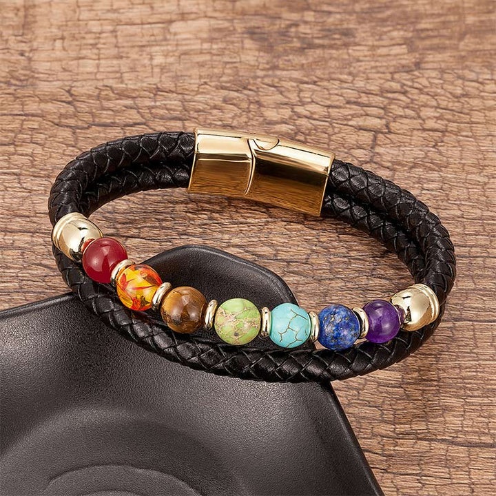 Pulsera de equilibrio de chakras de cristal natural. 